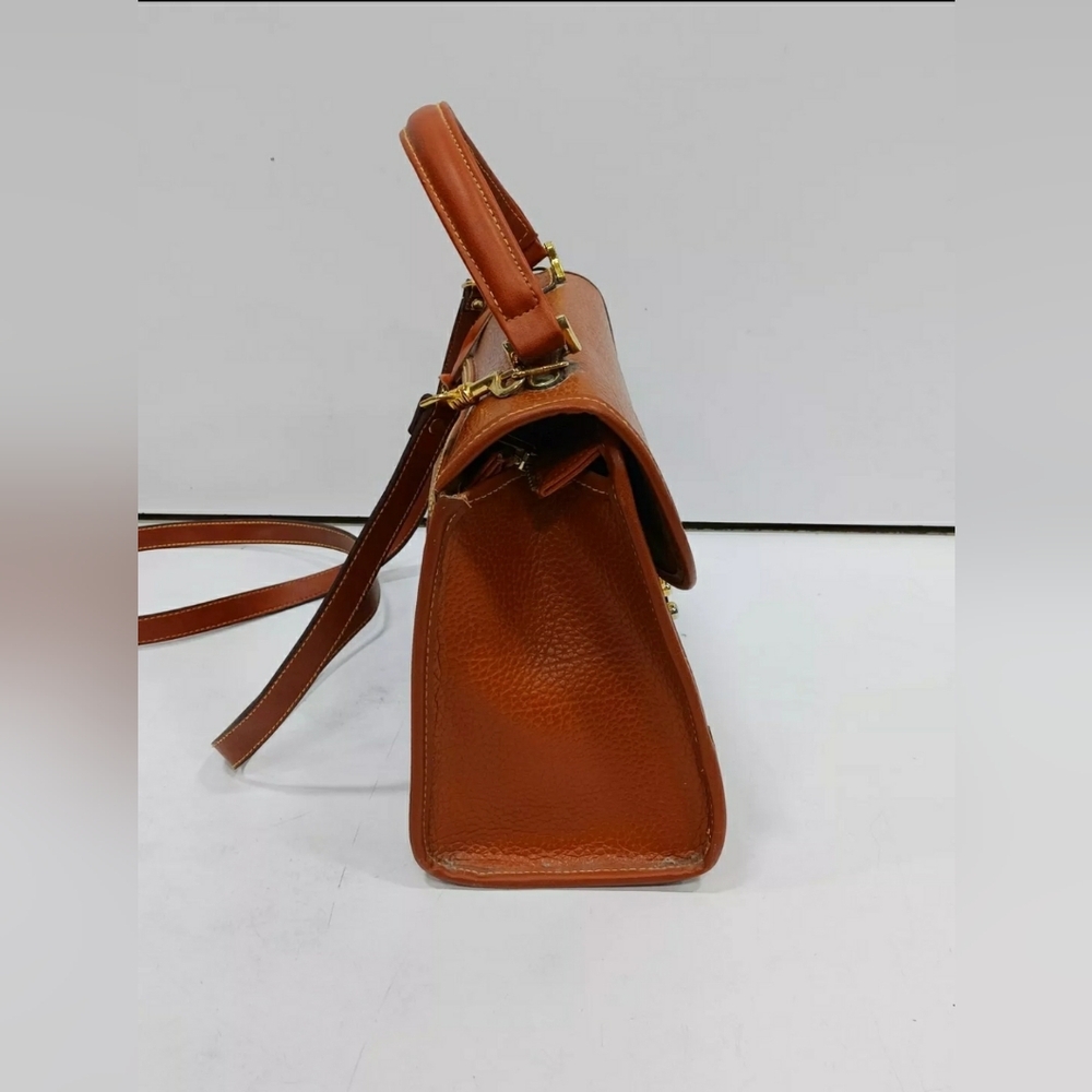 Dooney & Bourke Y2K Brown Leather Briefcase Laptop Messenger Bag Purse Crossbody - Picture 4 of 6